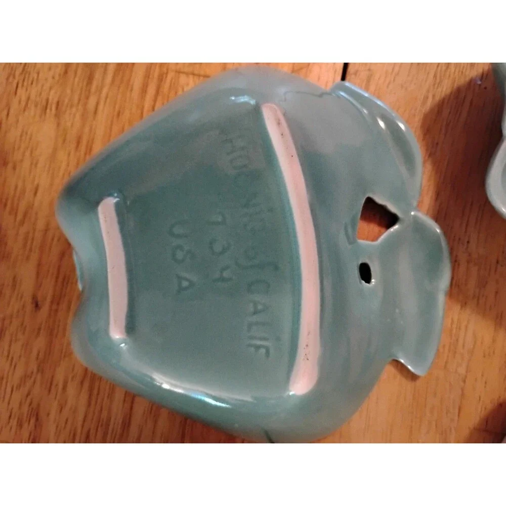 Hoenig of California Vintage Turquoise Apple-shaped Bowls Serving and Dip Set